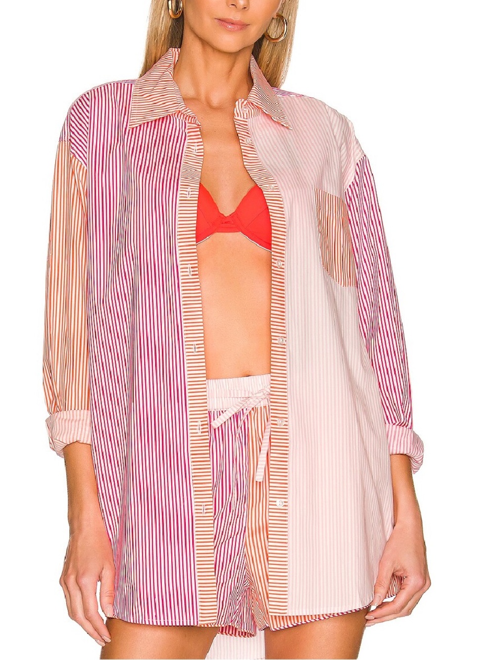 Tuckernuck x Solid & Striped the Oxford tunic sorbet stripe coverup top sz XL